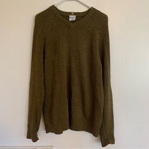 Columbia Mens V Neck Sweater Size Medium Olive Green